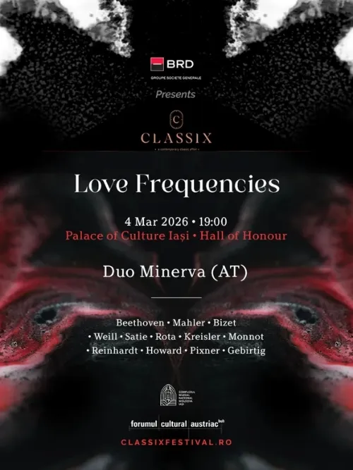 Concert Duo Minerva in holul Palatului Culturii din Iași martie 2026