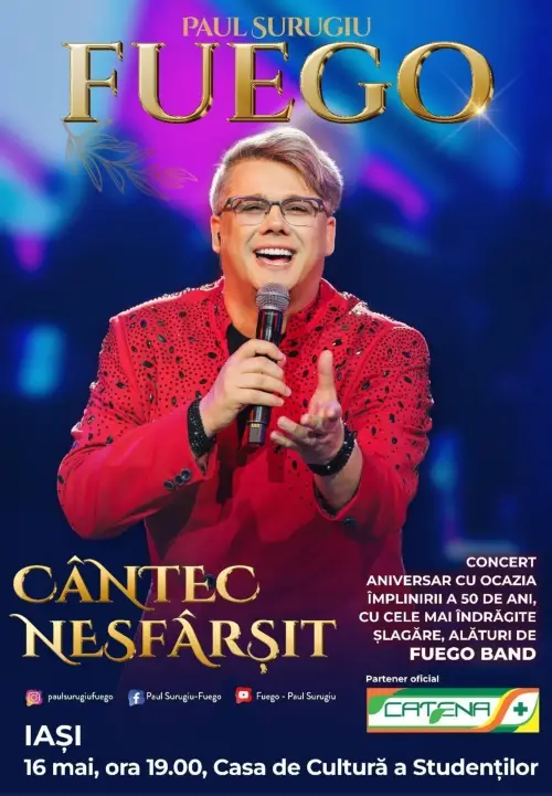 Concert Fuego &ndash; &bdquo;C&acirc;ntec nesf&acirc;rșit!" la Casa de Cultură a Studenților din Iași