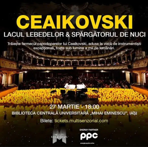 Concert Multisenzorial Ceaikovski in Aula BCU Iași Concert Multisenzorial Ceaikovski in Aula BCU Iași pe 27 martie 2026