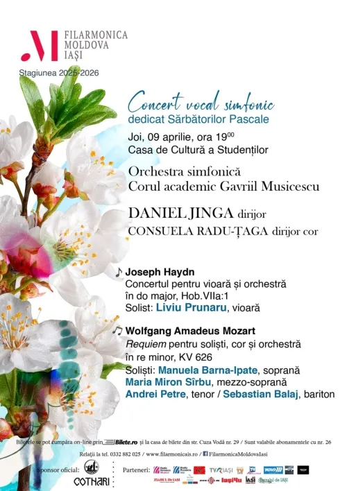 Concert vocal-simfonic de Paști la Iași Concert vocal-simfonic de Paști la Iași: