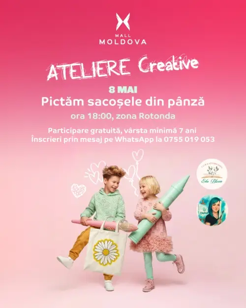 Ateliere creative pentru copii la Mall Moldova 8 mai 2026