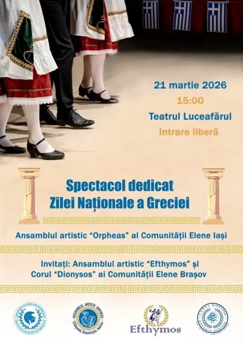 Spectacol dedicat Zilei Naționale a Greciei la Teatrul Luceafărul din Iași