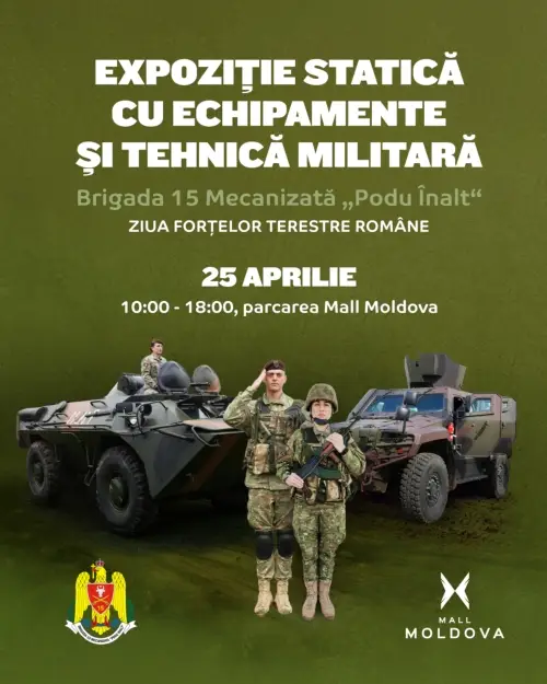 expozitie tehnica militara mall moldova aprilie 2026