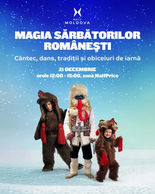 Spectacol obiceiuri de iarnă in Mall Moldova pe 21 decembrie 2025