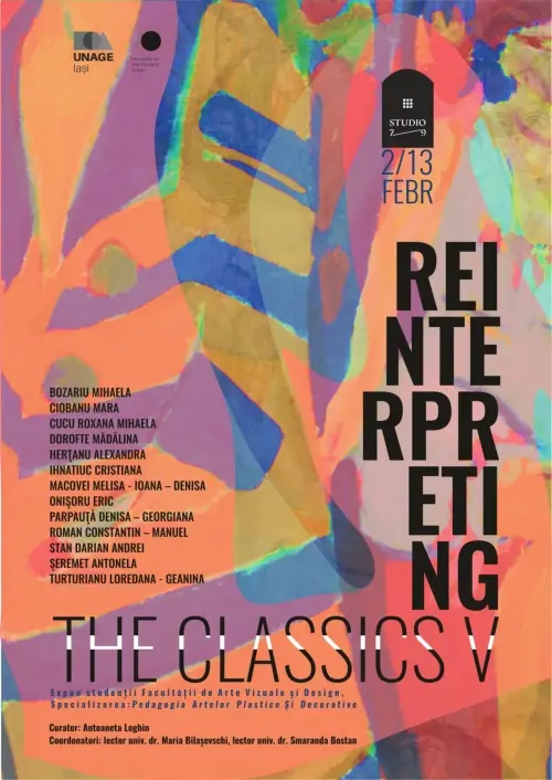 Afișul expozitiei Reinterpreting the classics V la Galeria STUDIO 7/9