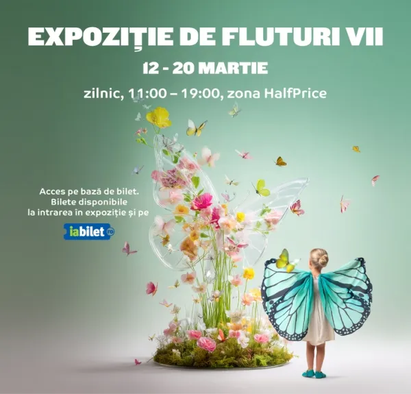 Expoziție Fluturi vii la Mall Moldova in perioada 12 - 20 martie 2026