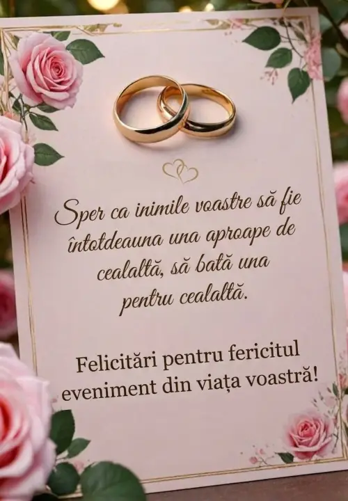 Felicitare cu mesaj pentru logodna unor personaje dragi