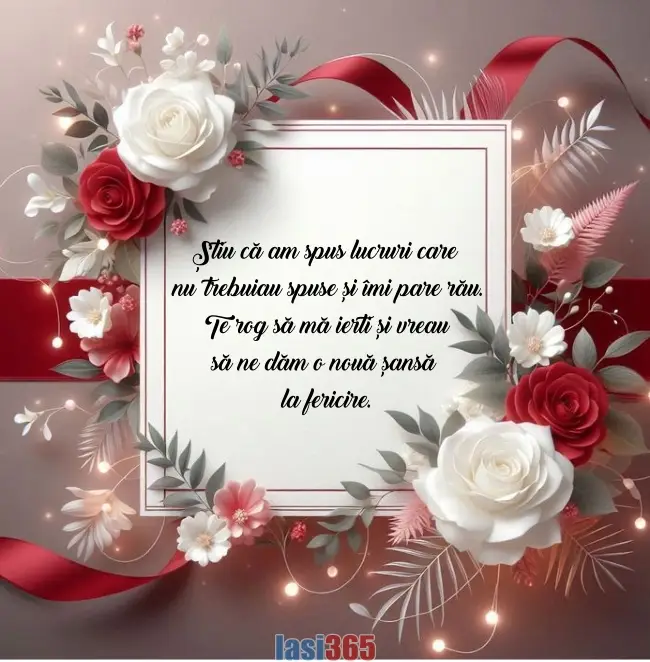 Felicitare cu mesaj de iertare și împăcare