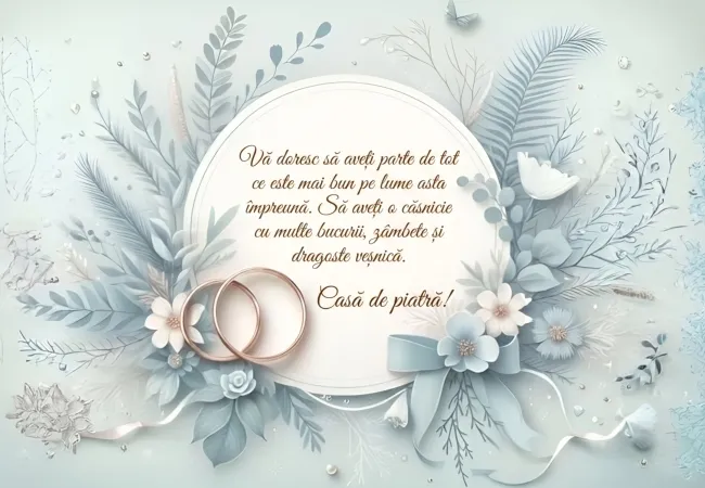 Felicitare de nunta pentru mire și mireasă