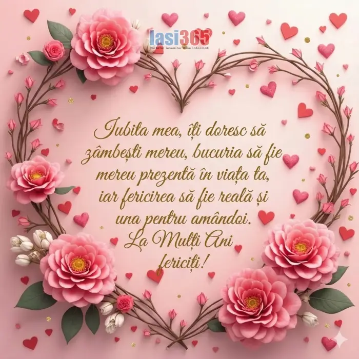 Felicitare La mulți ani iubita mea