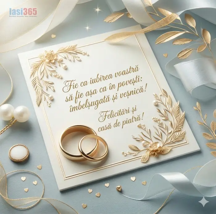 Mesaj de felicitare pentru tineri căsătoriți - casă de piatră