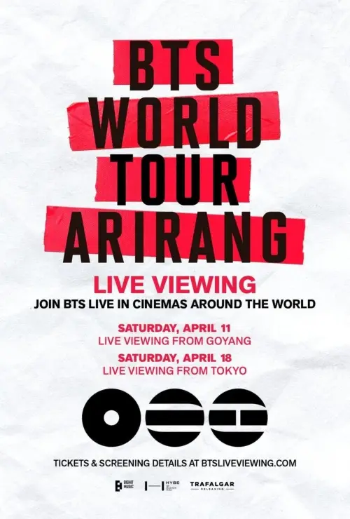 Afis cu BTS World Tour 2026 de la Cinema City Iași