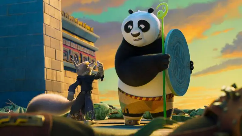 Panda Po pregătit de luptă în Kung Fu Panda 4