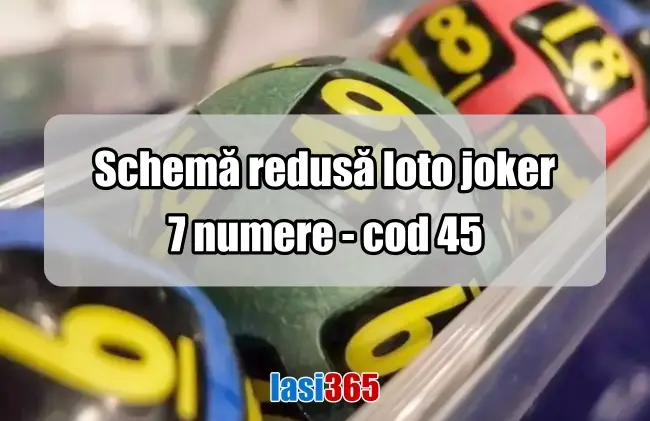 Schema redusa 7 numere loto Joker cod 45