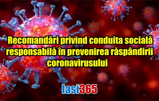 Recomandari privind conduita sociala prevenire coronavirus Iasi