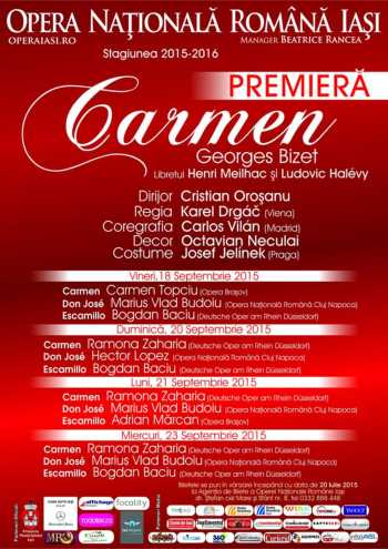 Opera Carmen de Bizet din septembrie 2015