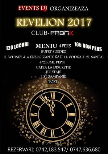 revelion 2017 club Fabrik