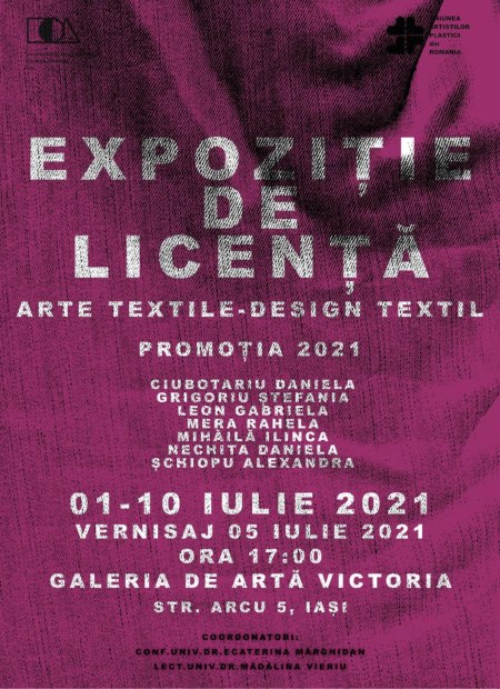 expozitie de licenta arte textile iulie 2021 Iasi