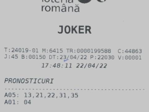Câștigătorul marelui premiu de la tragerea Joker din 23 aprilie 2022 și-a ridicat premiul