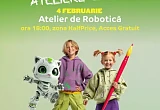 Afiscu copii si roboti al atelierului de robotică de la Mall Moldova 4 februarie 2026