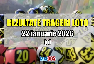 Banner cu rezultate trageri loto 22 ianuarie 2026 și numere câștigătoare la 6/49, Joker, 5/40 și Noroc