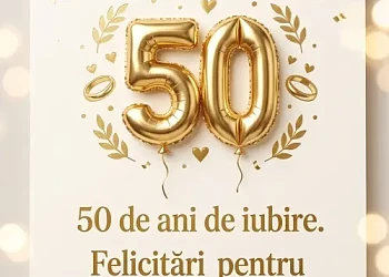 Felicitare cu urare pentru nunta de aur
