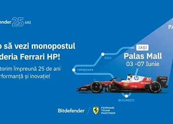 Monopostul Scuderia Ferrari HP vine la Palas Iași